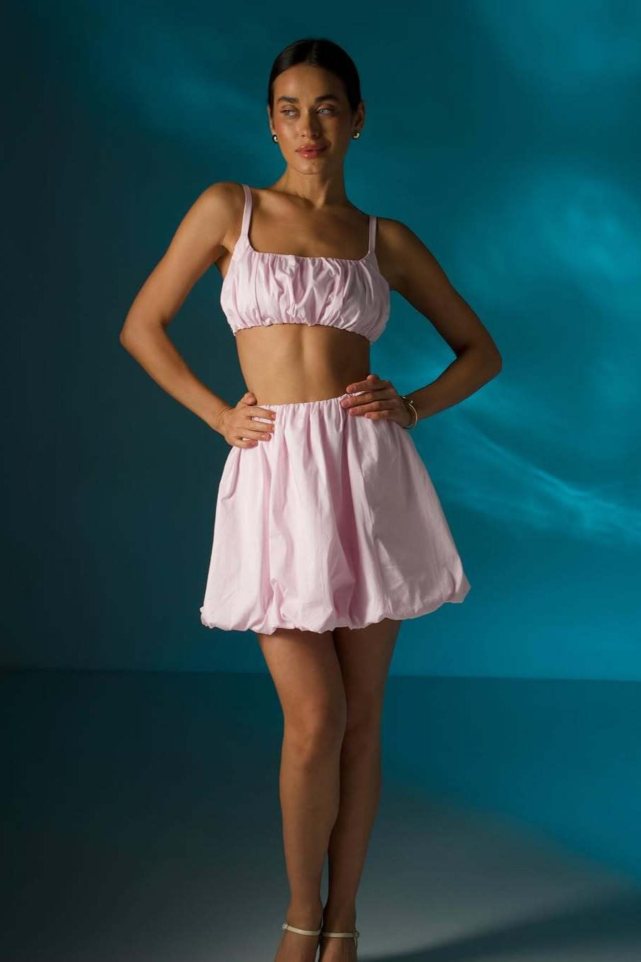 Casual Simple Cami Tulip Hem Skirt Set
