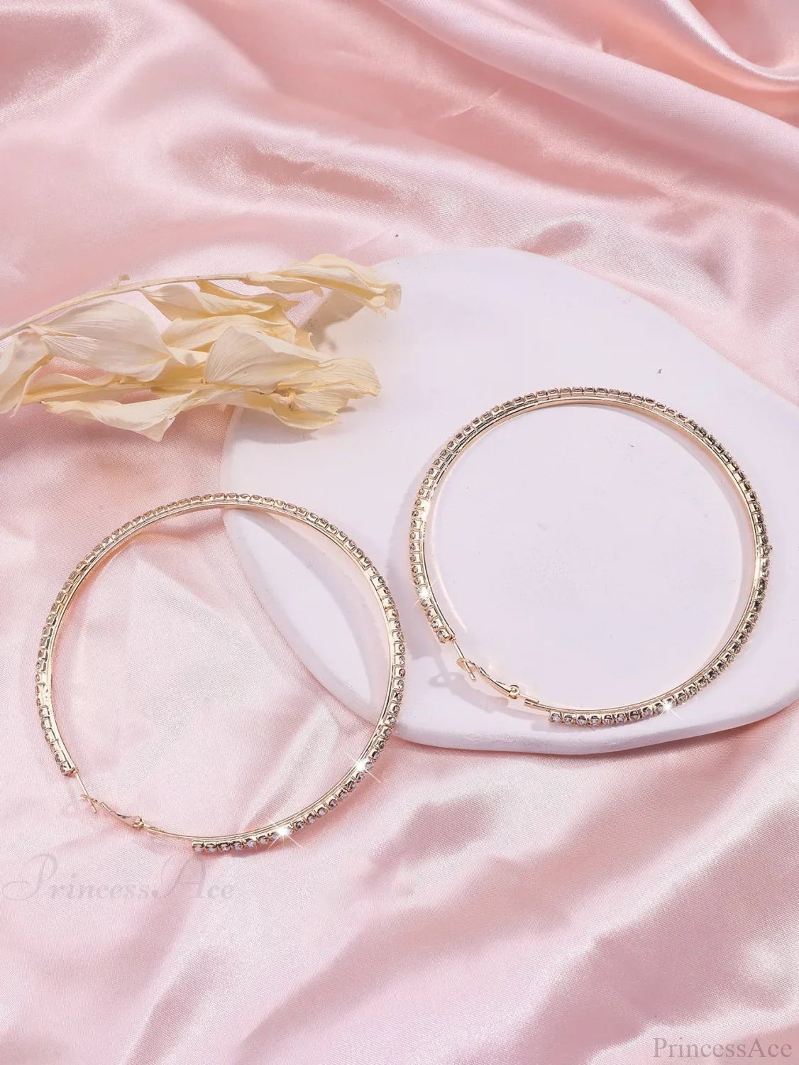 Minimalist Rhinestone Inlaid Chunky Hoop Earrings