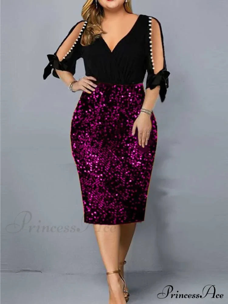 Plus Size Dresses Midi Loose Party Dress