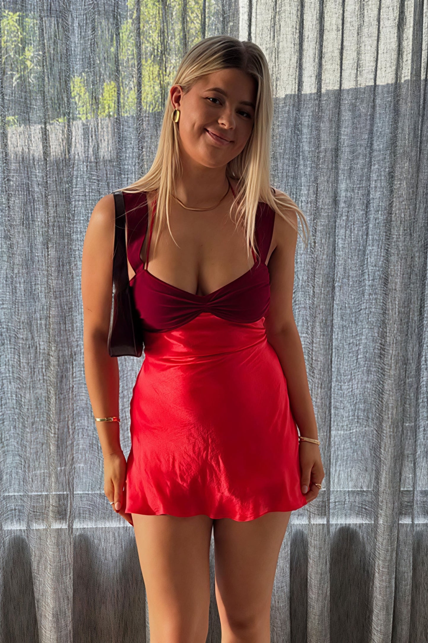 Sexy Cami Backless Satin Mini Dress