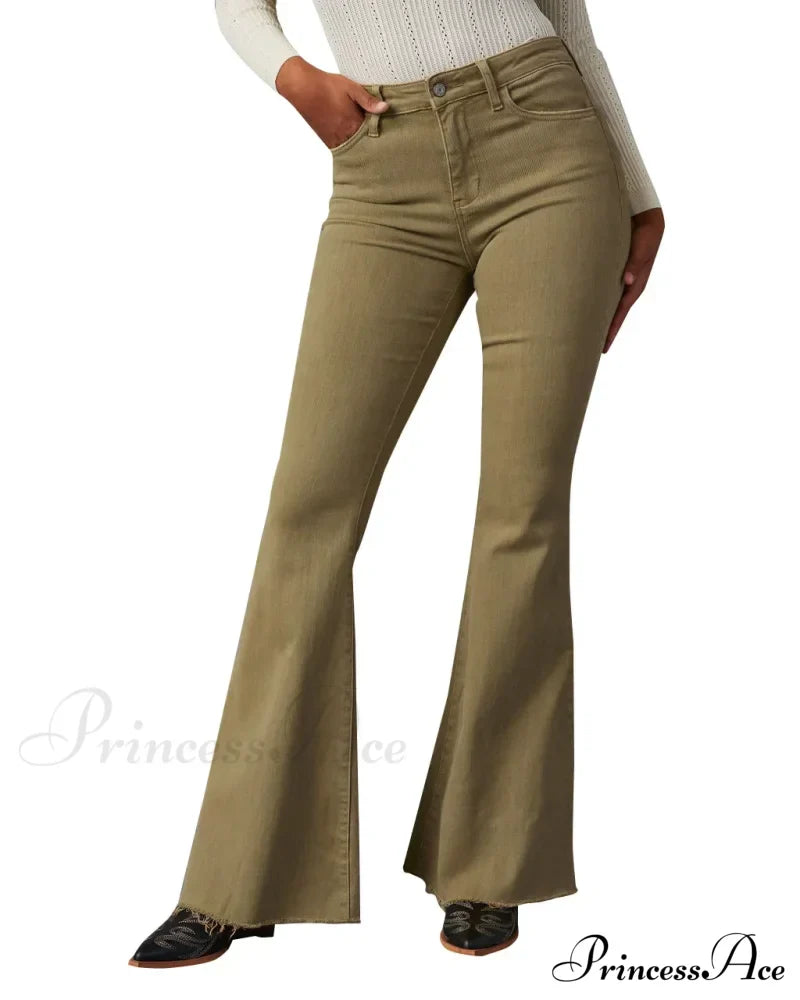 Fashion Flare Women Streetwear 90s Vintage Wide Leg Denim Pantalones Mujer Pantalon Femme Camel Clothes Jean