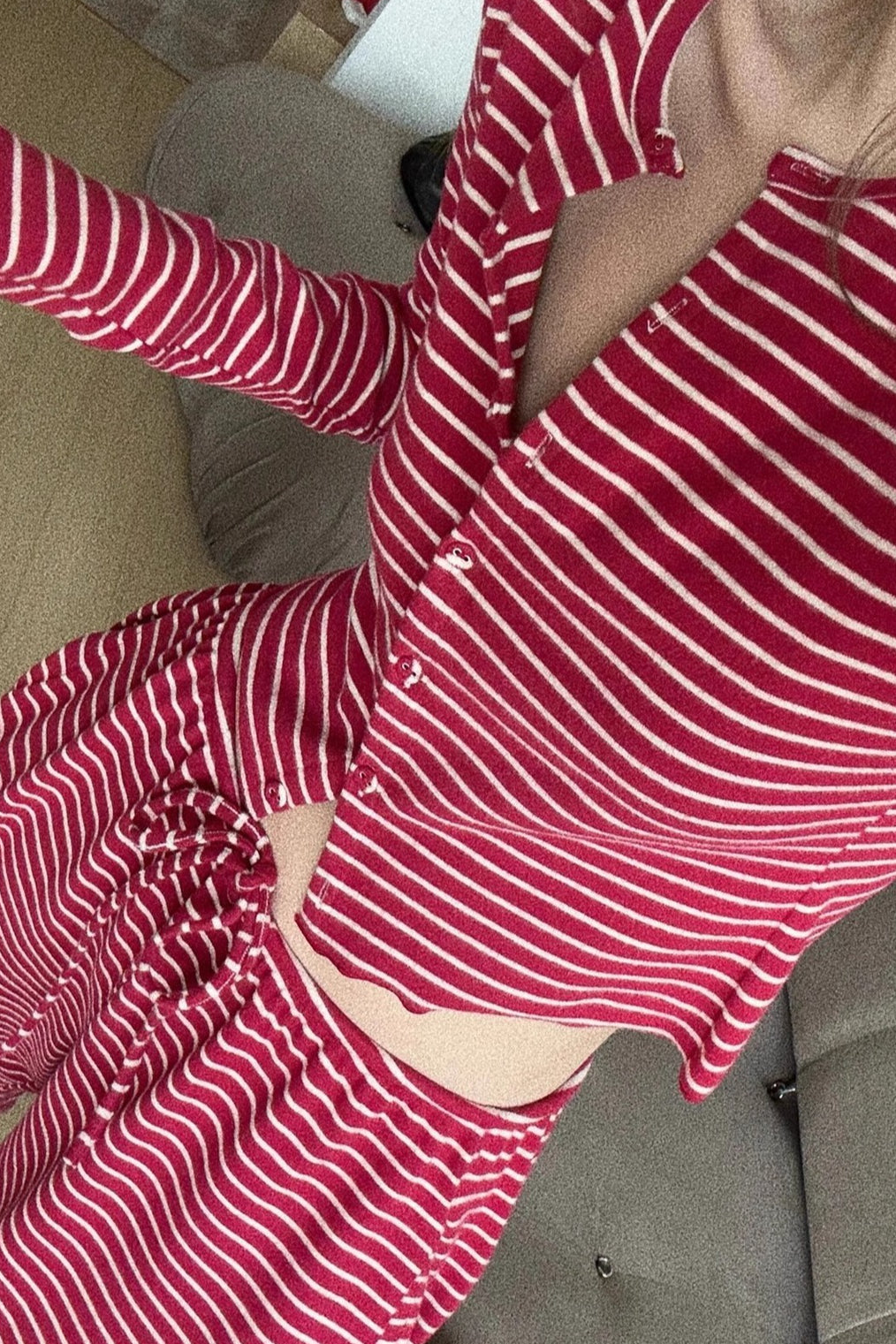 Romantic Striped Minimalist Two Piece Set