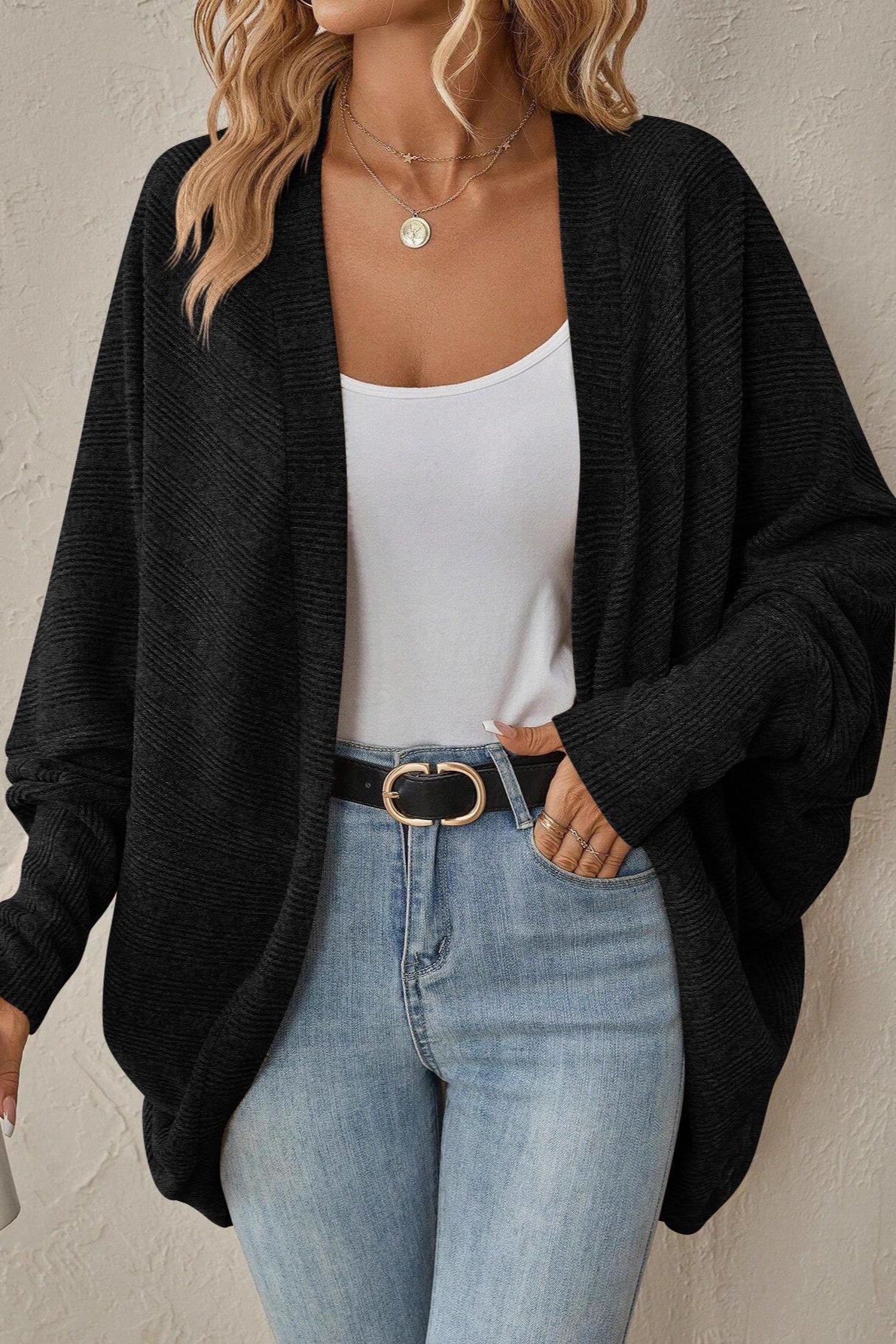Autumn-Winter New Solid Color Midi Knit Cardigan