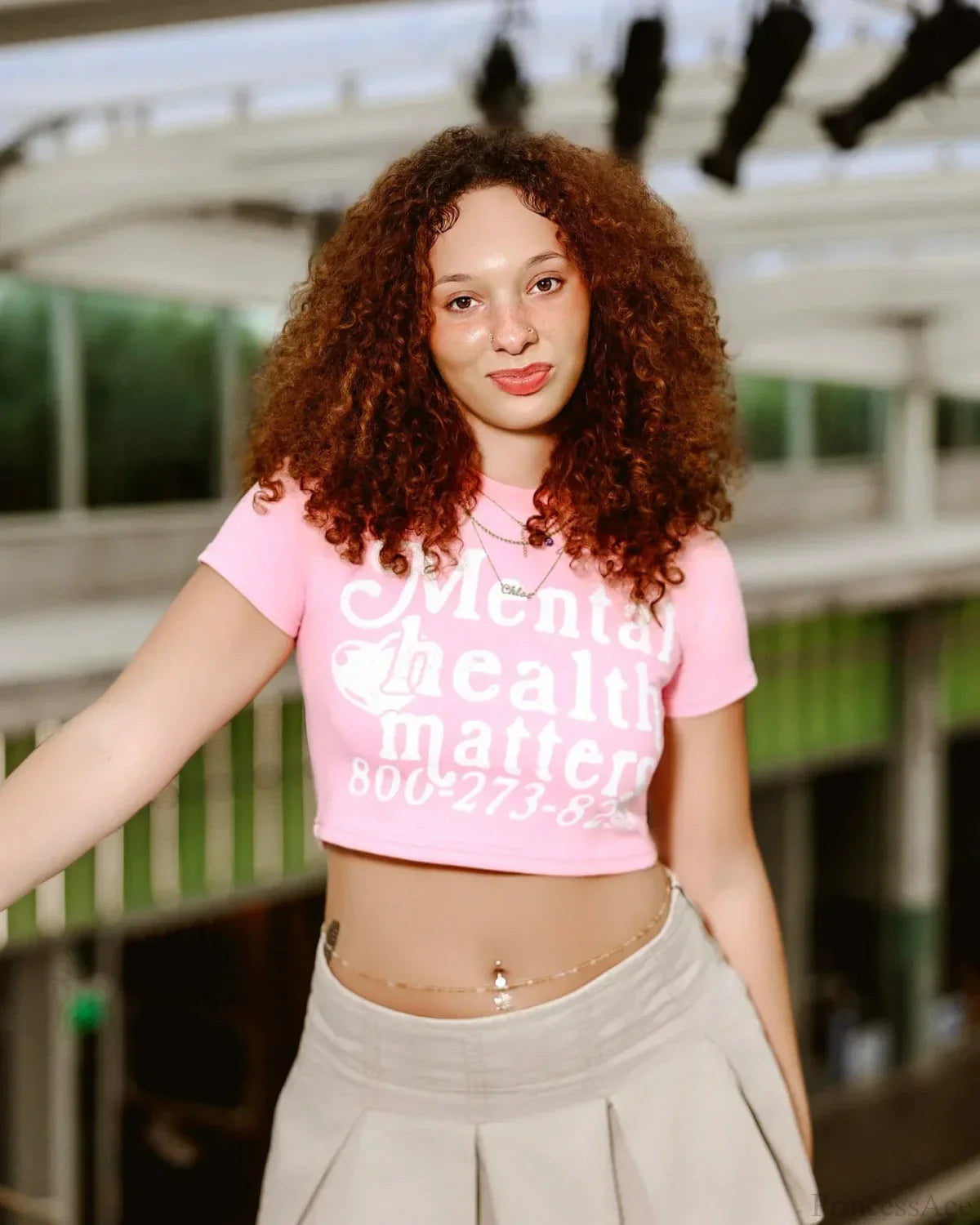 American Show Waist Letter Graphic T-shirt