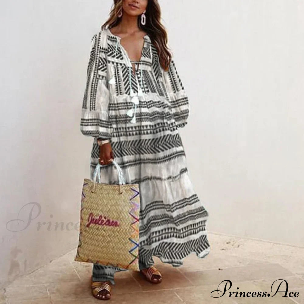 Autumn Vintage Long Lantern Sleeve Ladies Dresses