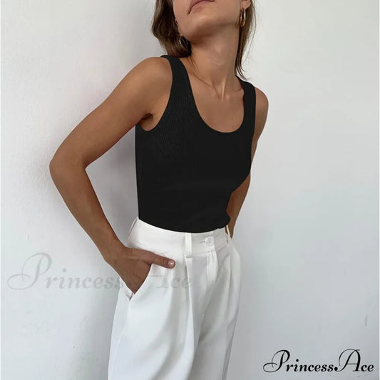 Basic Ribbed Knitted Tank Top