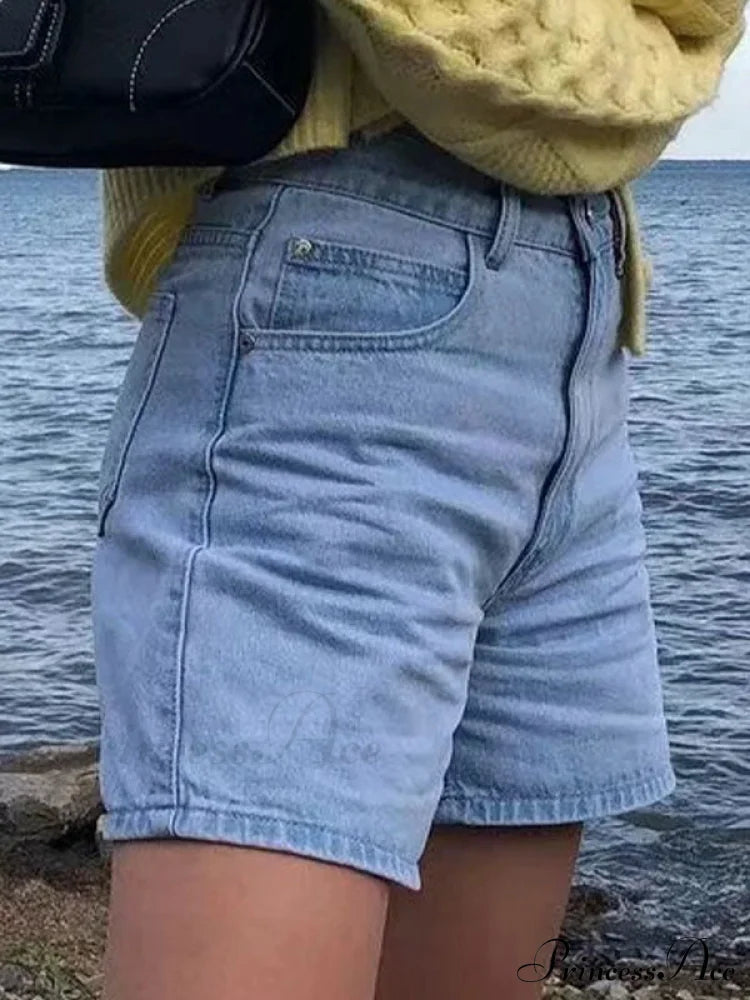 Basic Wash Straight Trendy Boyfriend Short
