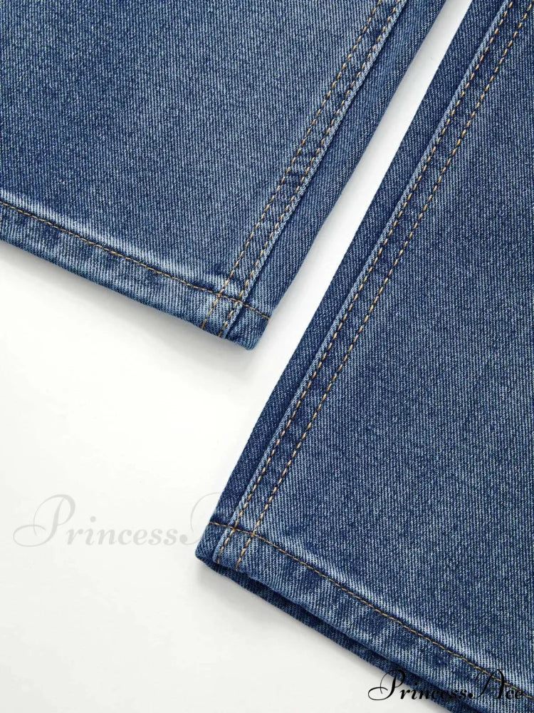 Blue Denim Graceful Cargo Mini Skirt