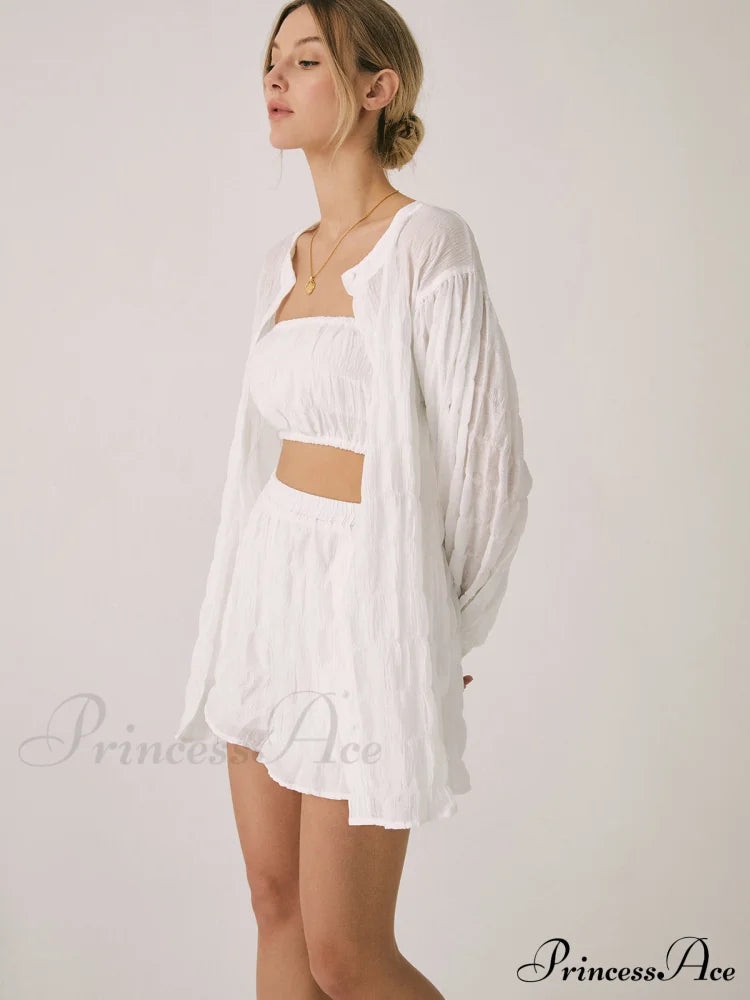 Breathable Three Graceful Piece Shorts Set