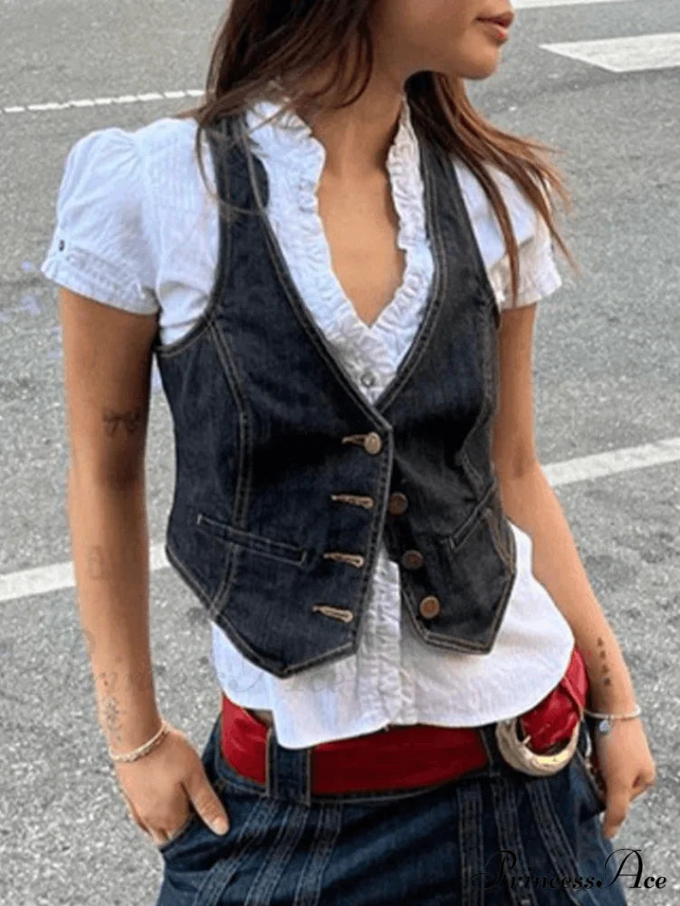 Button Up Eyelet Trendy Embroidery Crop Top