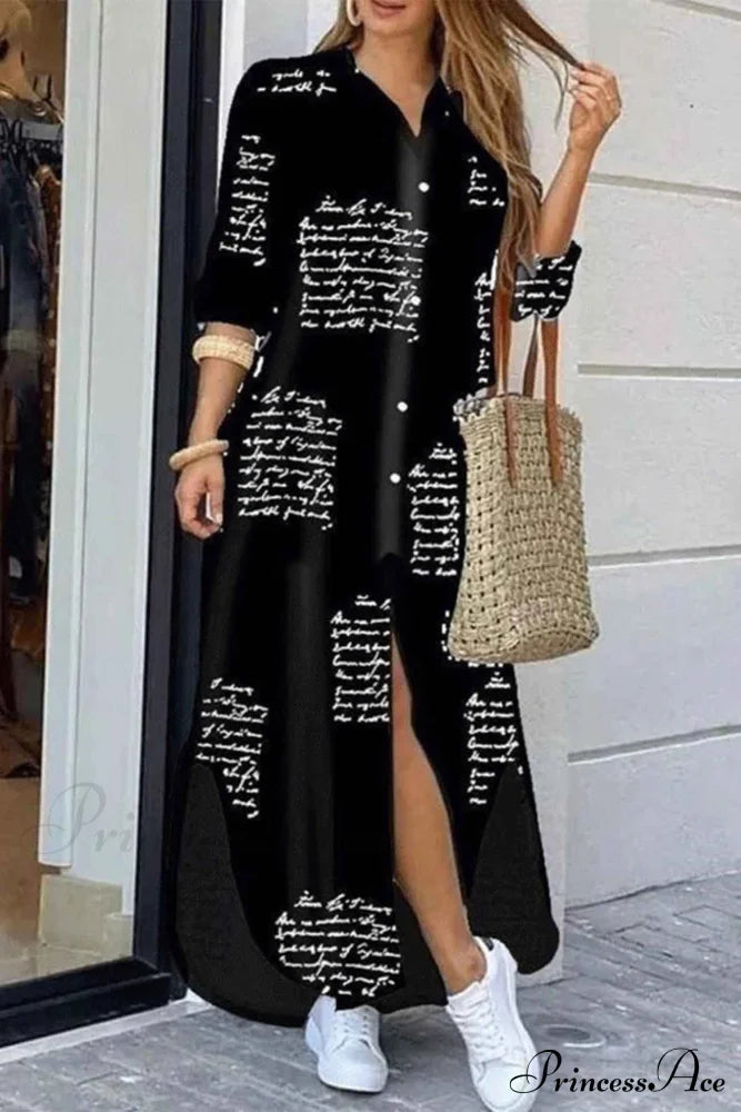 Button Up Pocket Shirt Dress - Long Sleeve