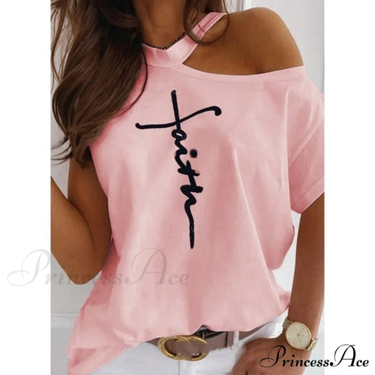 Casual Print Short Sleeve O-neck Tops