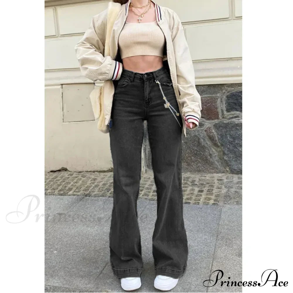 Casual Women's Flare High Waisted for Woman Streetwear Flared Denim Spring Summer Jean