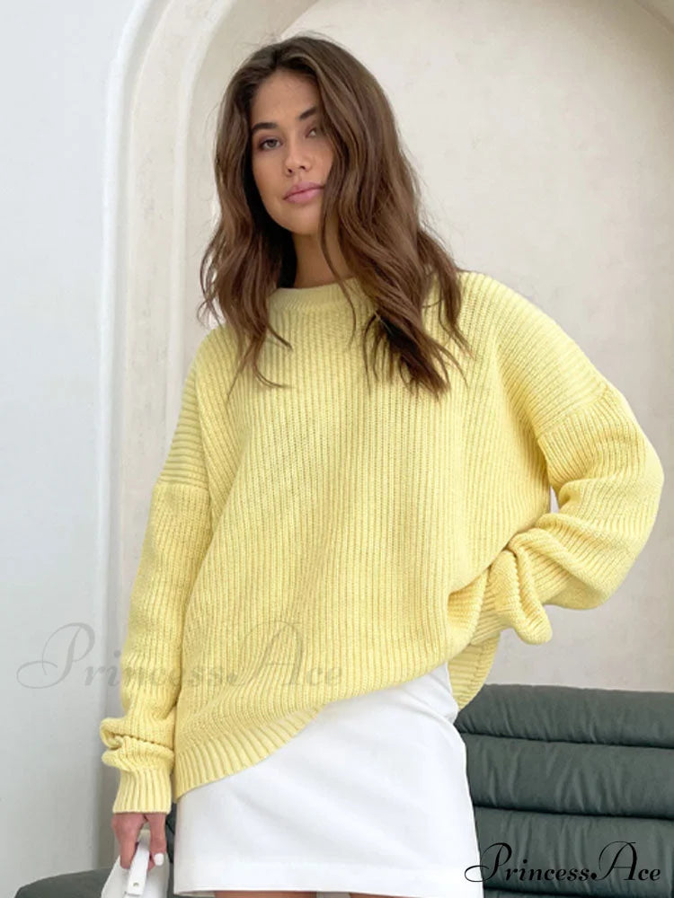 Chic O-neck Elegant Knitted Sweater Pullovers