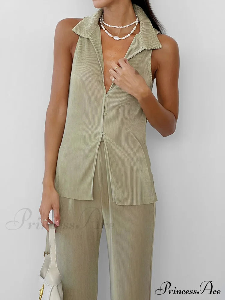 City Wanderer Rib Trendy Two Piece Pants Set