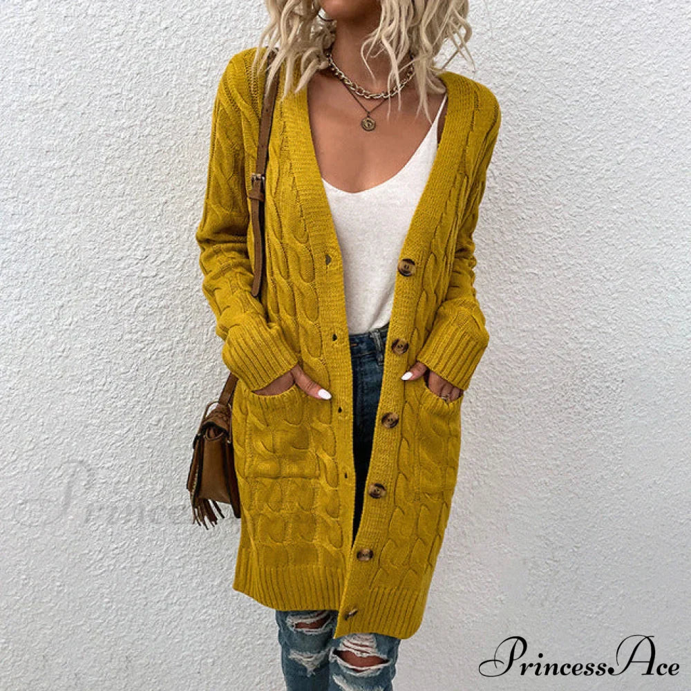 Color Solid Knitted Cardigan