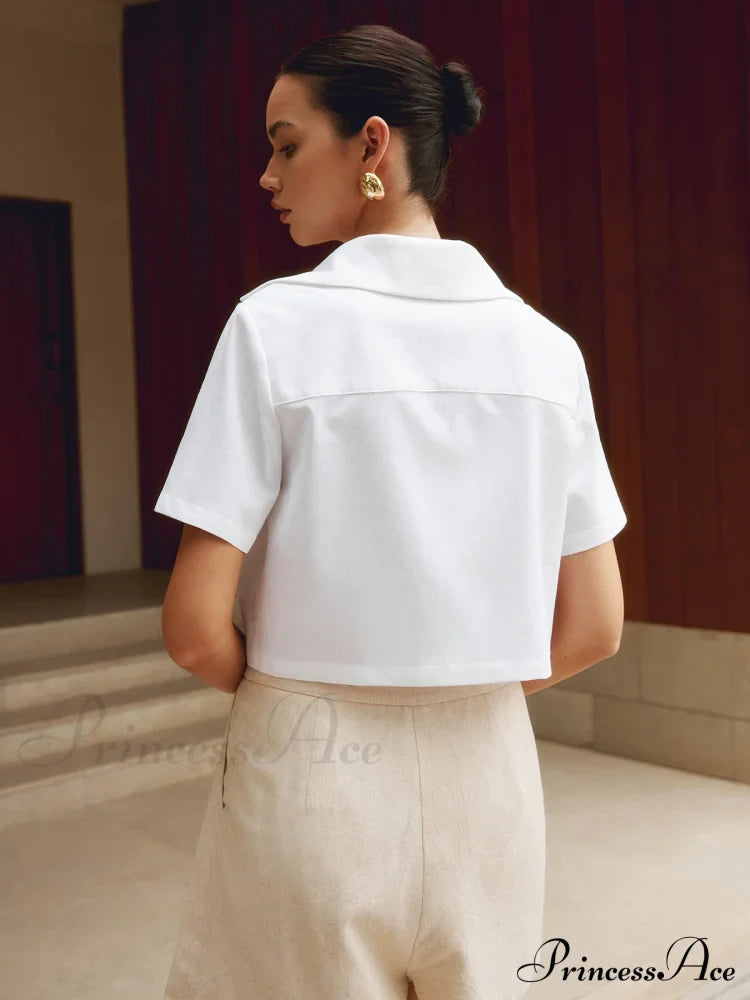 Cotton & Graceful Linen Cropped Shirt