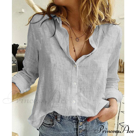 Cotton Linen Vintage Flower Print Blouse