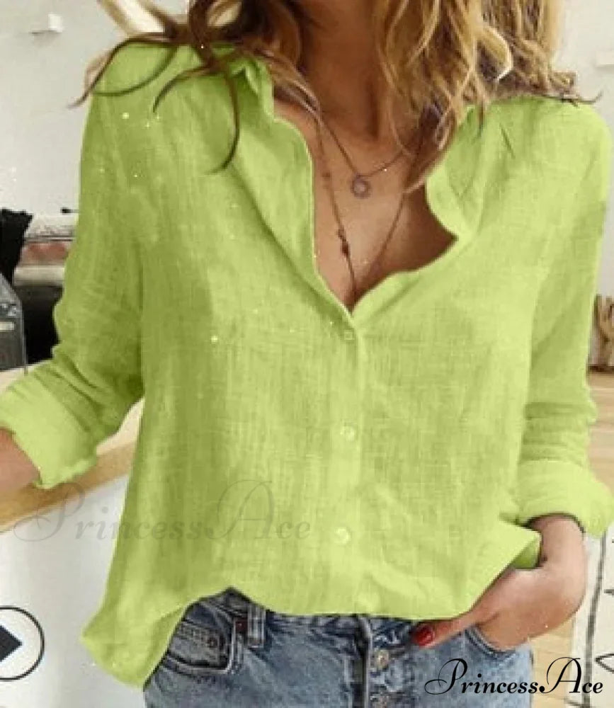 Cotton Linen Vintage Flower Print Blouse