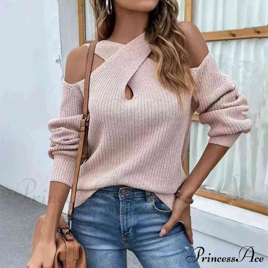Crisscross Cold-Shoulder Sweater