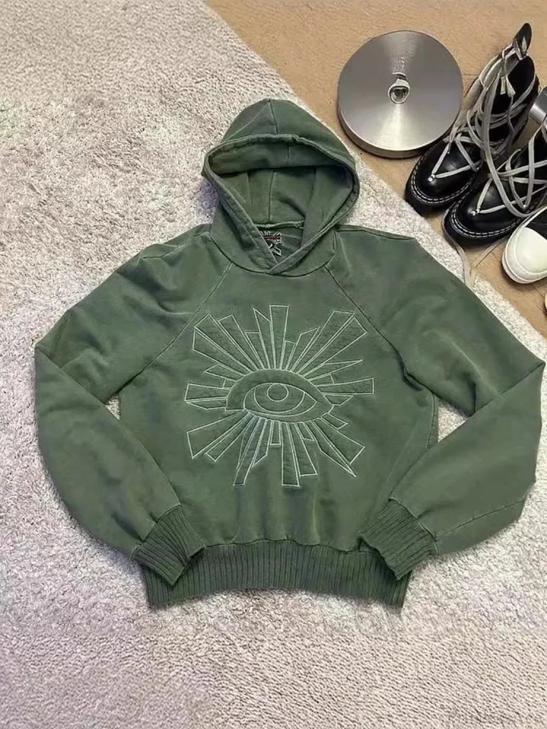 Dark Eye Print Pullover Hoodie