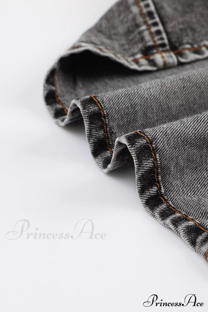 Denim - Jacket Puff Button-Up Arm Black