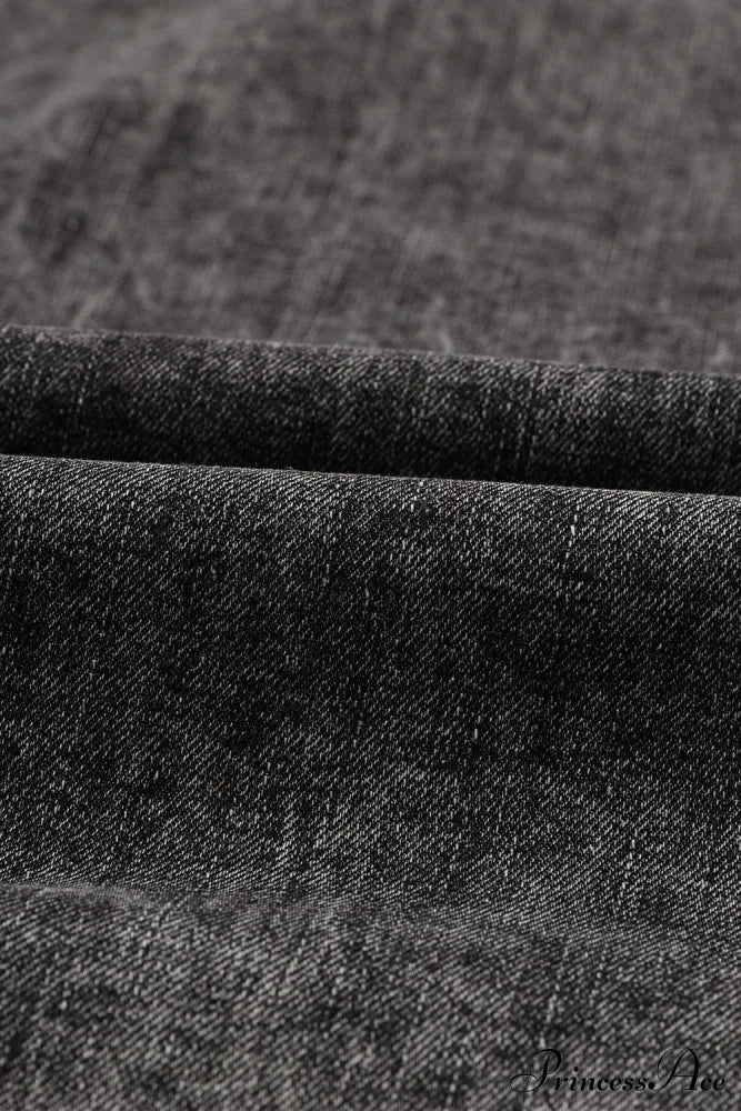 Denim - Jacket Puff Button-Up Arm Black