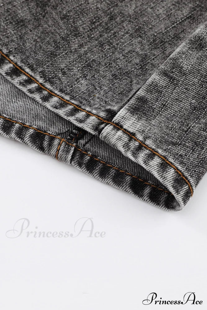 Denim - Jacket Puff Button-Up Arm Black