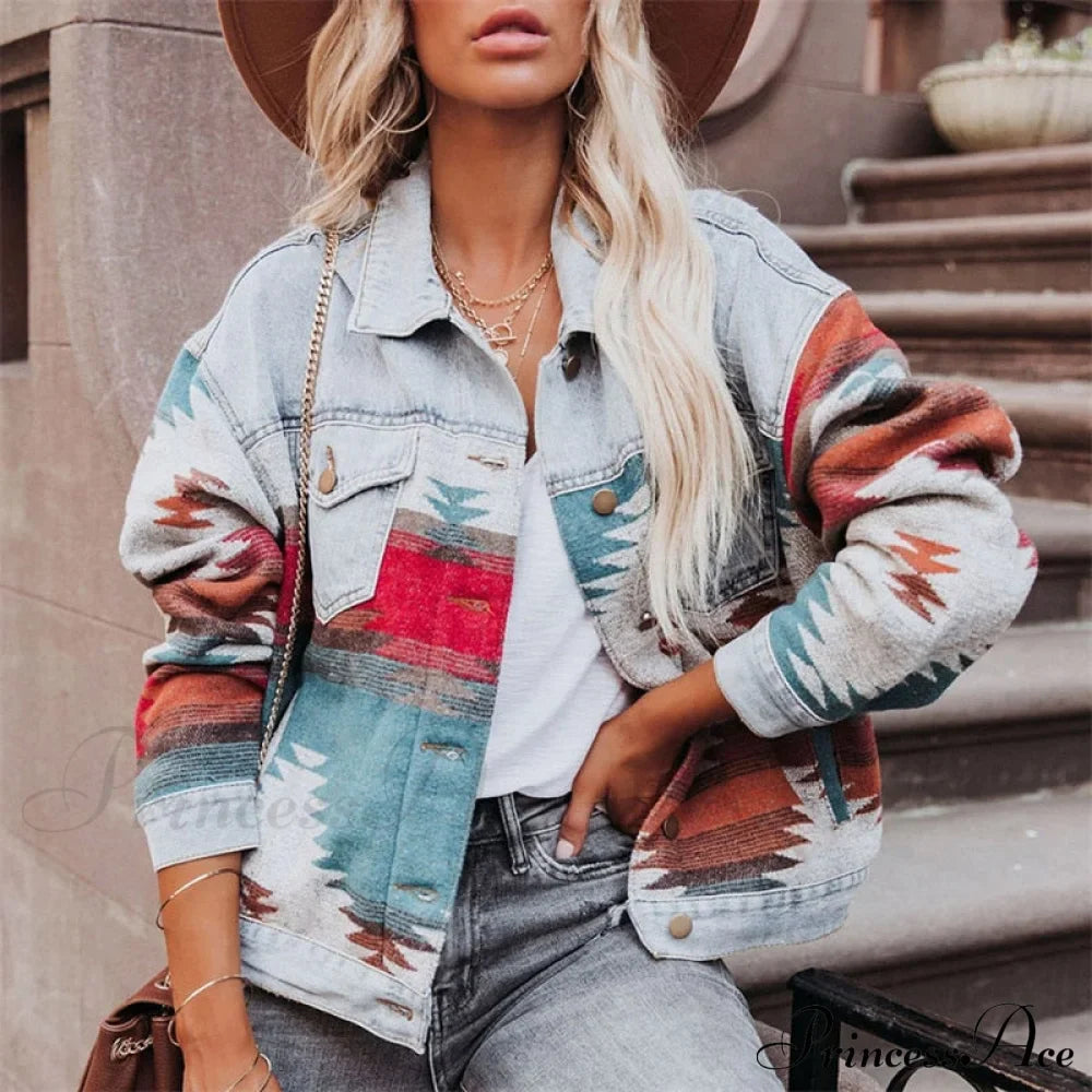Denim Stitched Wool Coat