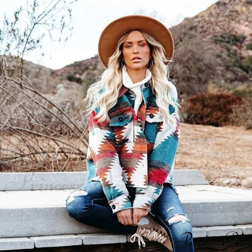 Denim Stitched Wool Coat