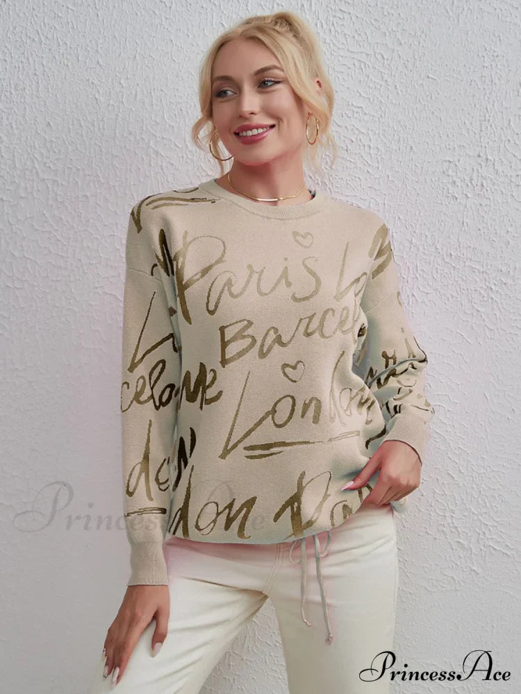 Drawstring Round Neck Sweater