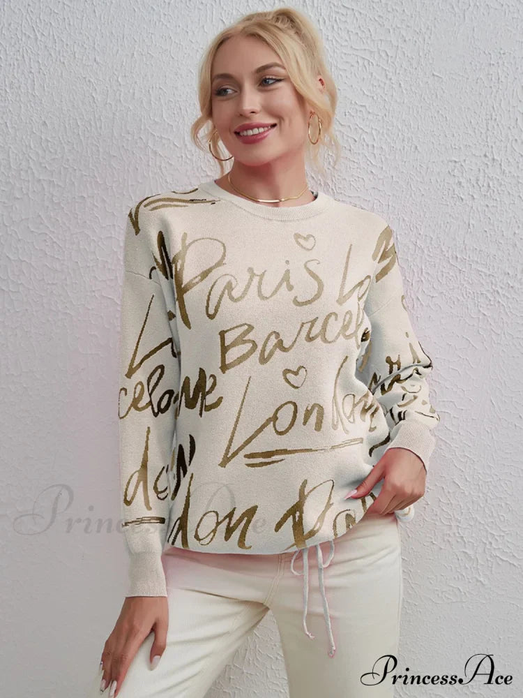 Drawstring Round Neck Sweater
