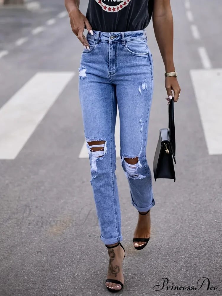 Elastic distressed leggings Jean