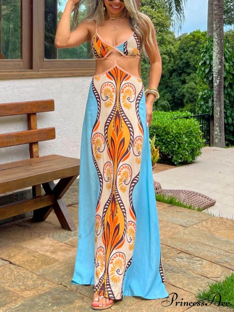 Exotic Summer Stylish Vacation Suspender Dress