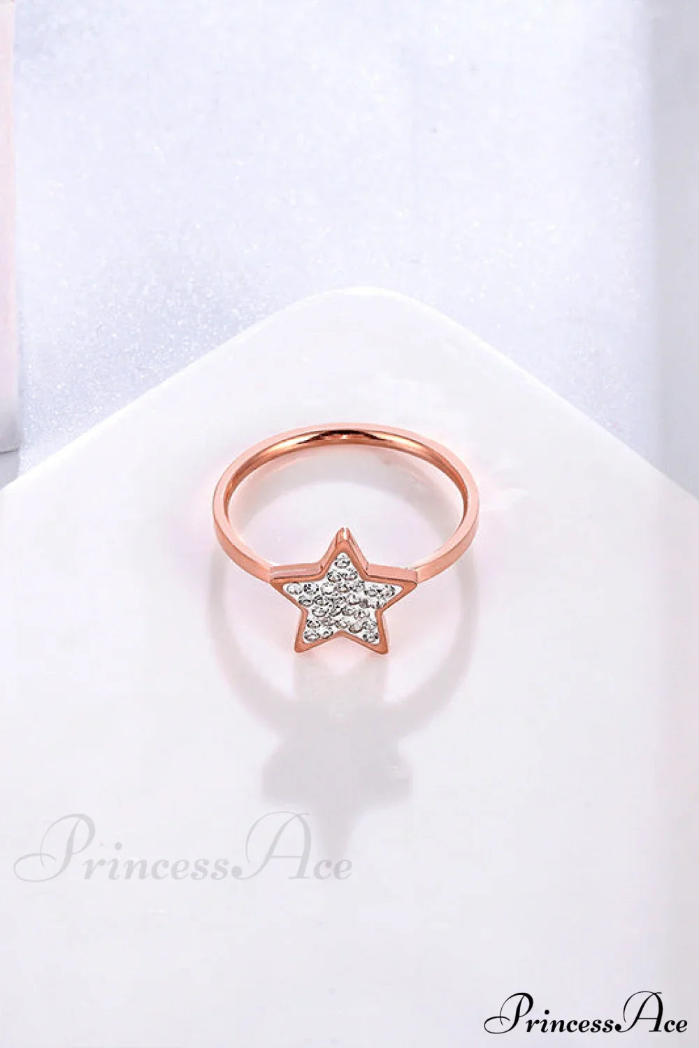 Five-pointed Star Full Diamond Titanium Steel Ring