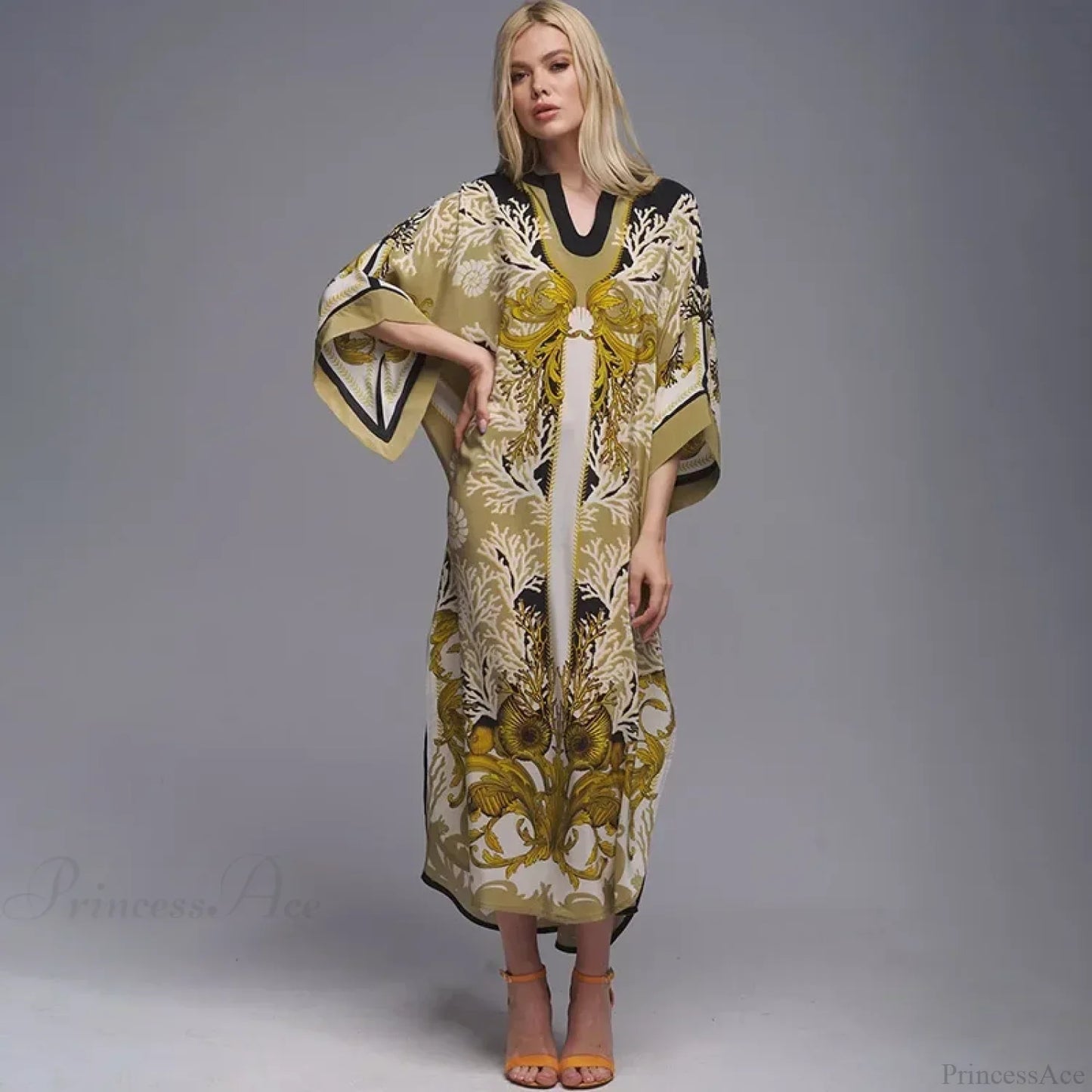Floral Print Loose Kimono Boho Beach Cover up