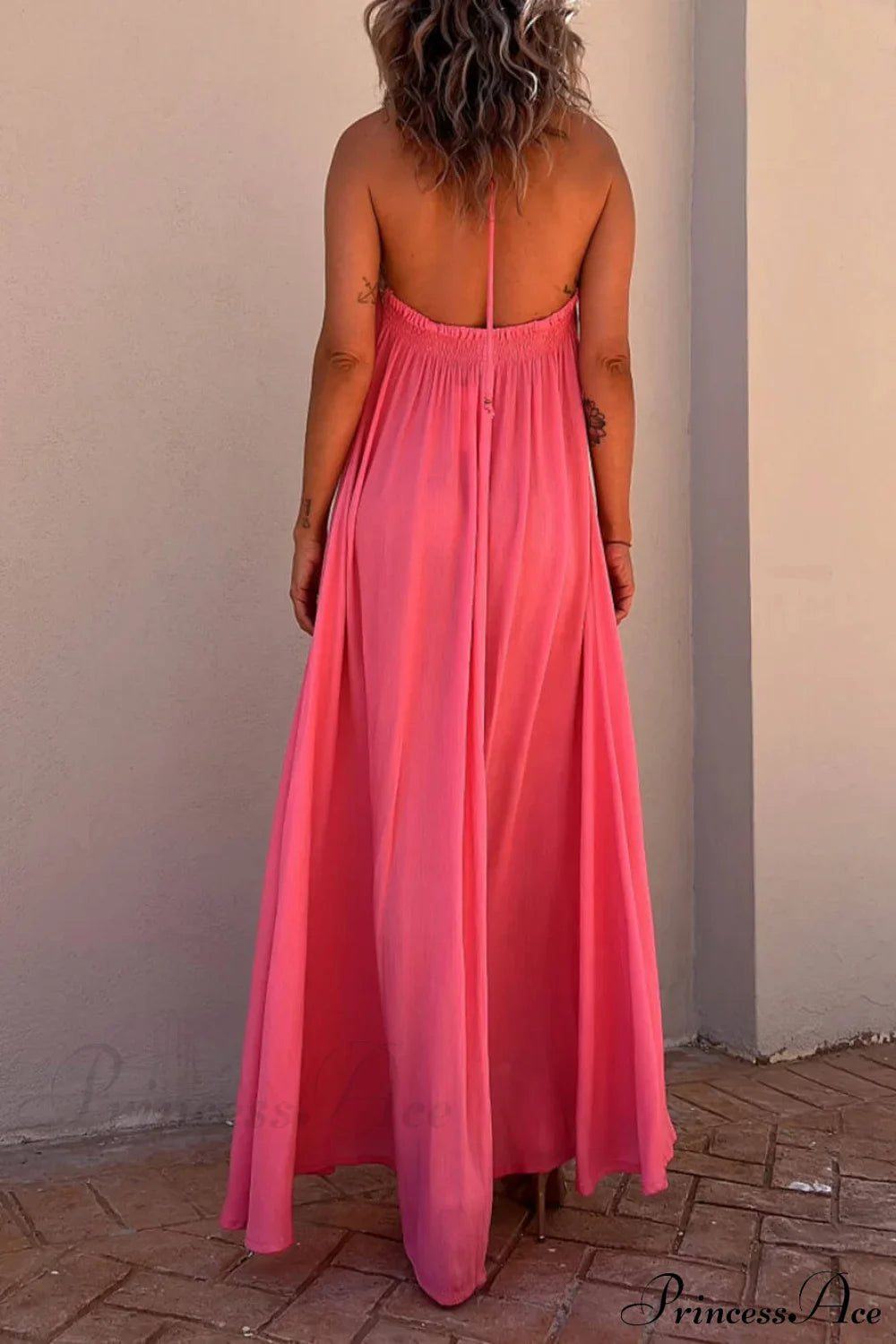 Halter Neck Casual Charming Resort Maxi Dress