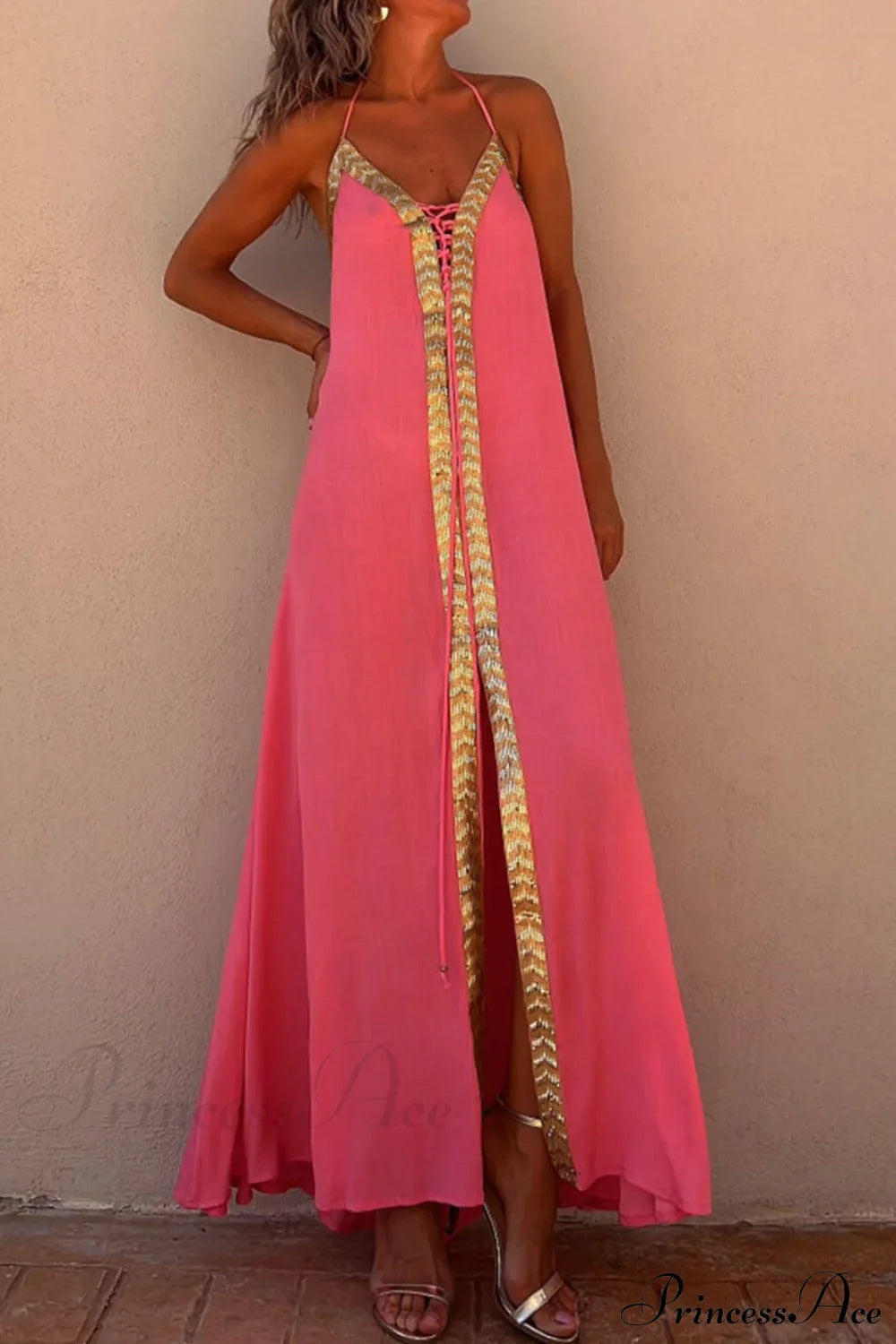 Halter Neck Casual Charming Resort Maxi Dress