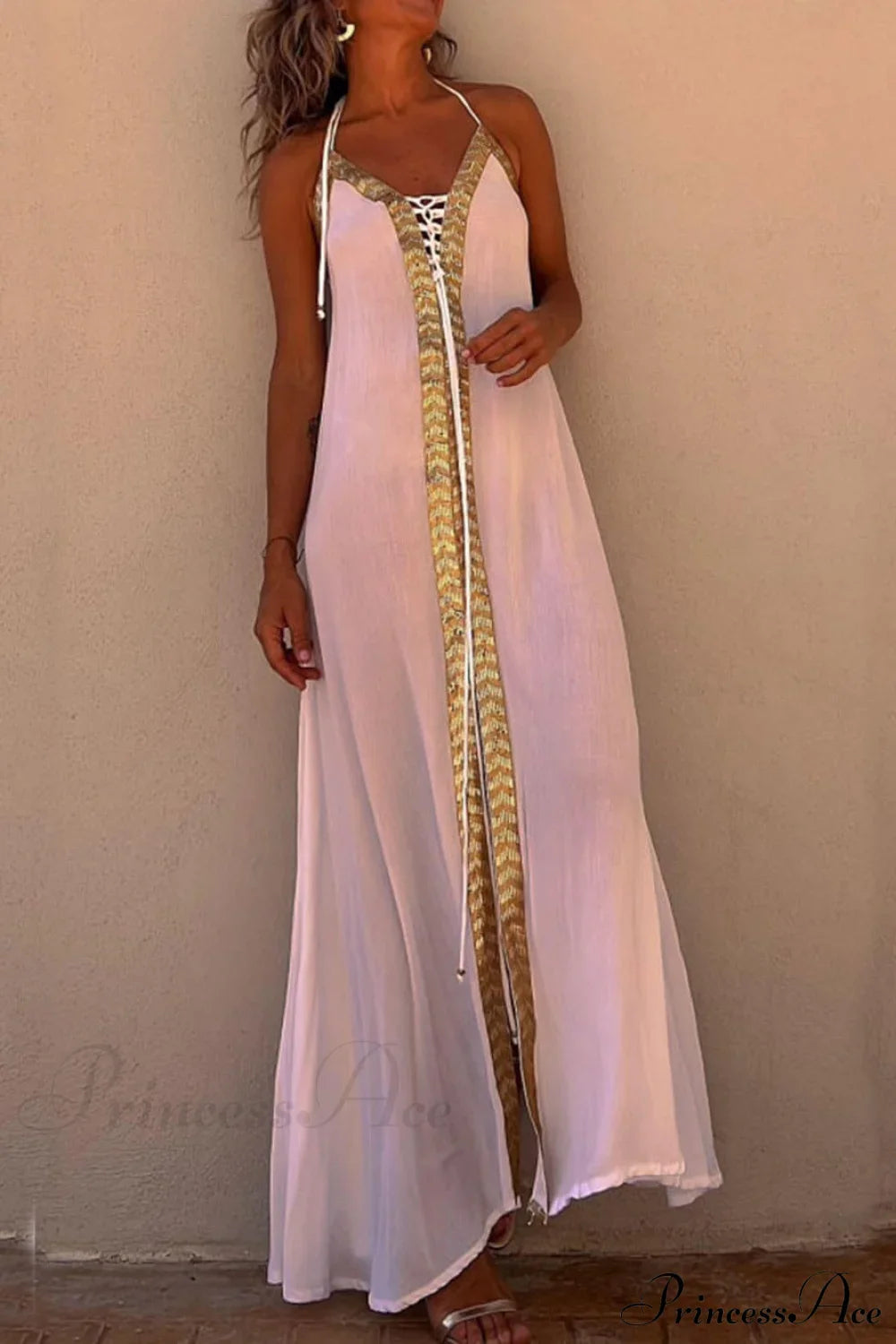 Halter Neck Casual Charming Resort Maxi Dress