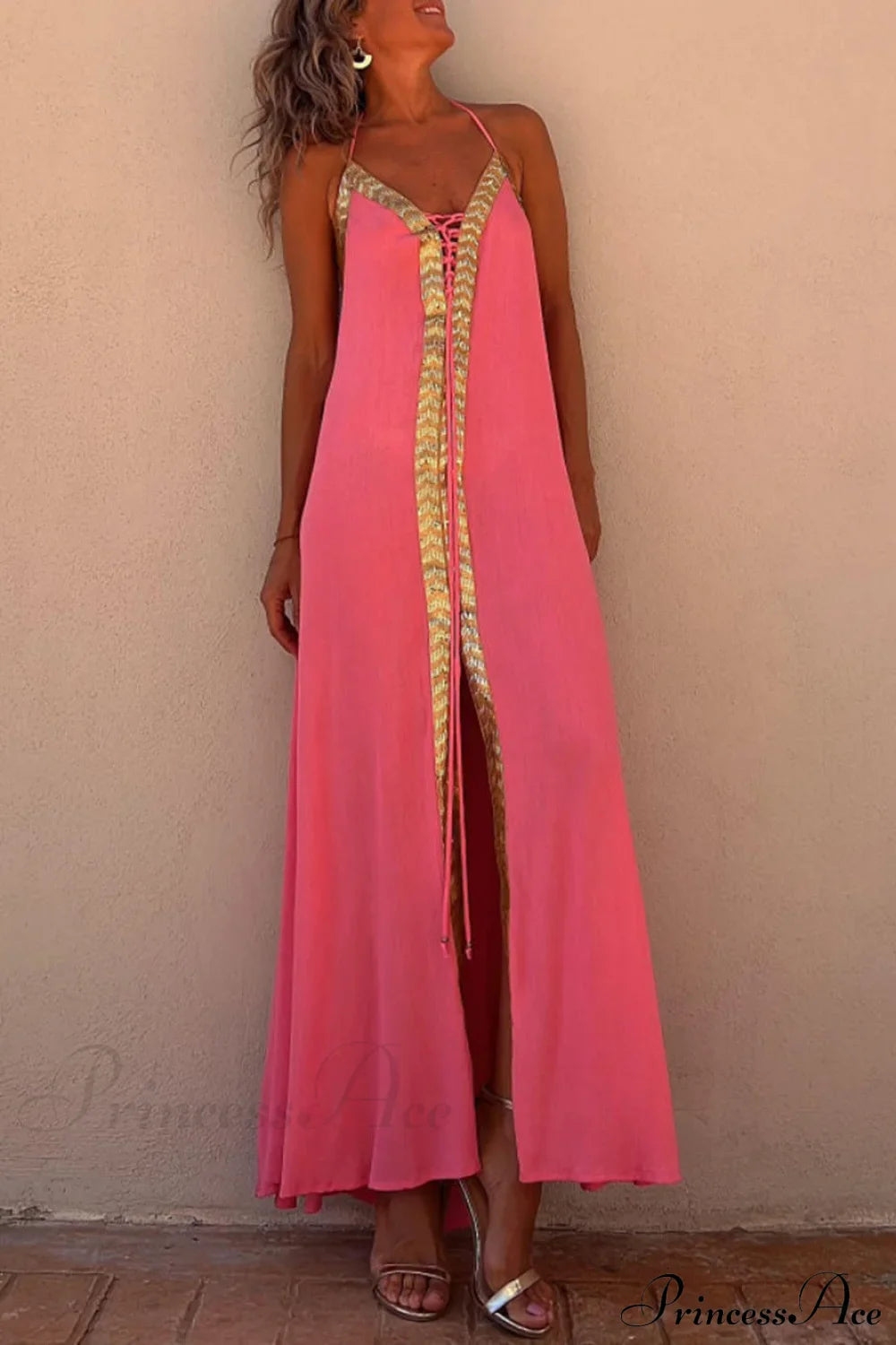 Halter Neck Casual Charming Resort Maxi Dress