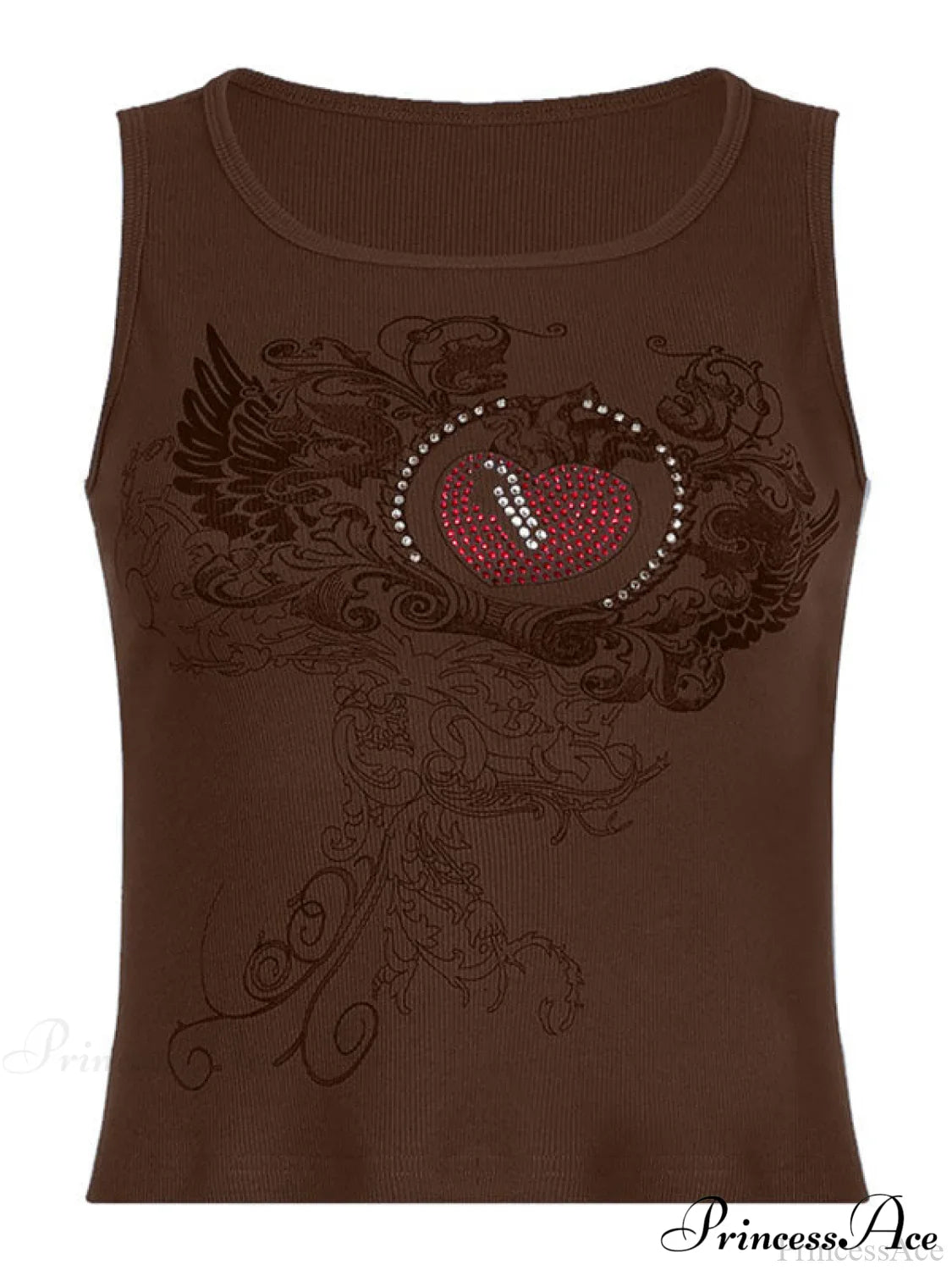 Heart Print Graceful White Crop Top