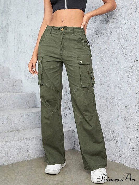 High Waist Straight Trousers