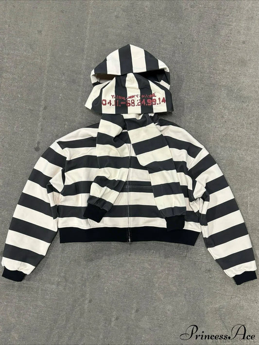 Hip-Hop Double-Layered Hood Graphic Print  Hoodie