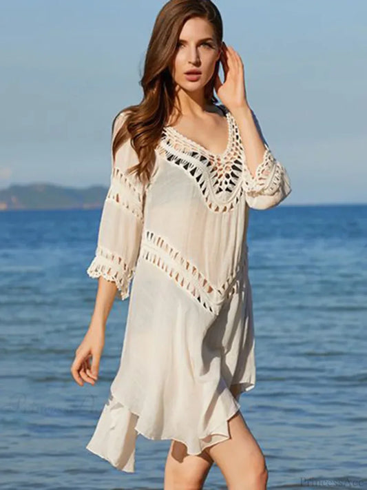 Hollow Out See Through Bikini Cover Up