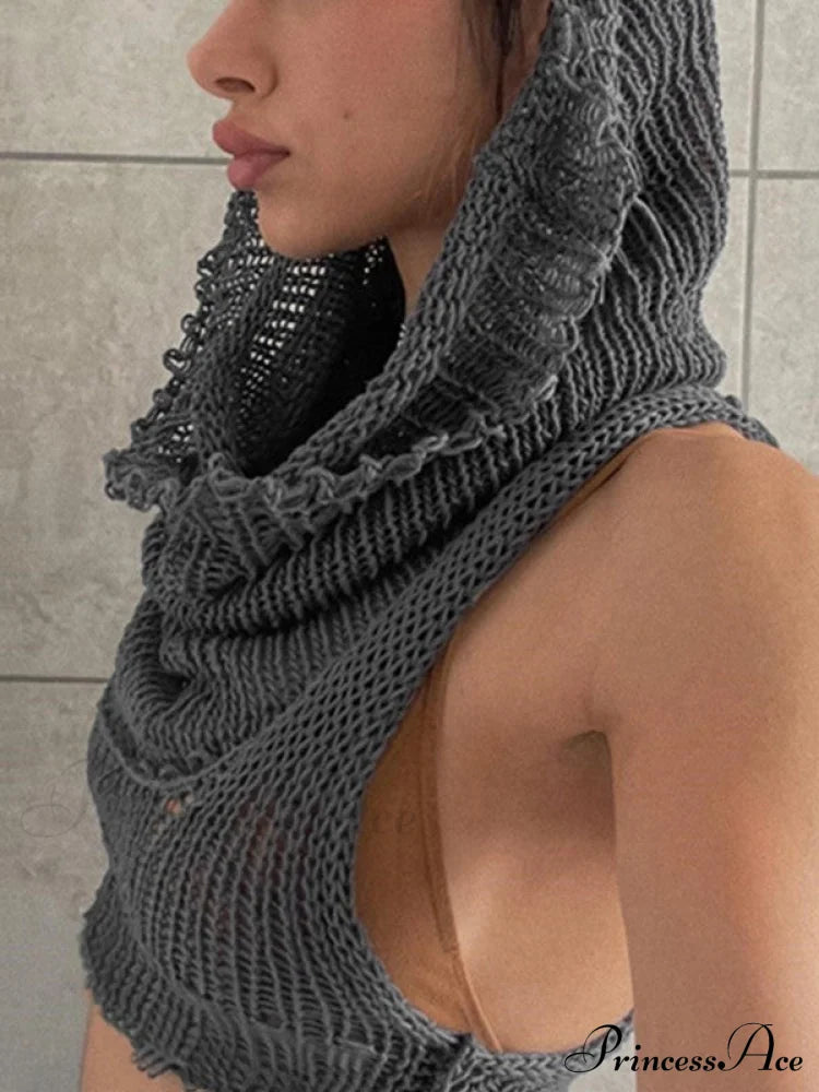 Hooded Cold Graceful Shoulder Crop Top