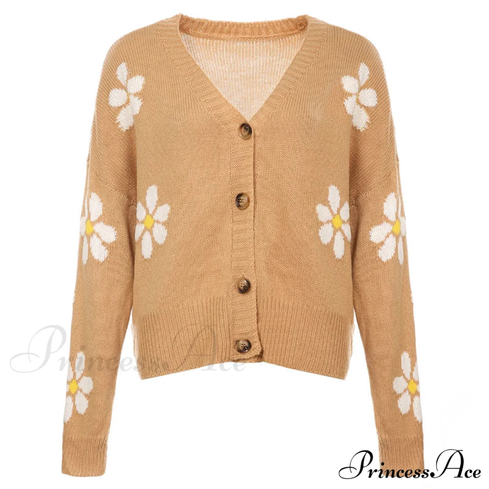 Knitted Flowered Cardigan