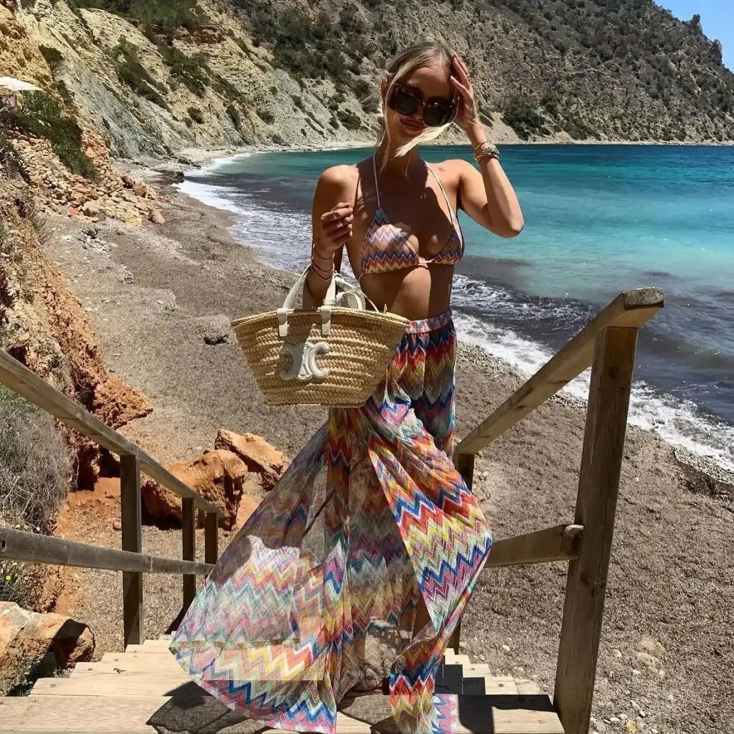 Knot Pants Bandage Three Piece Swimsuit