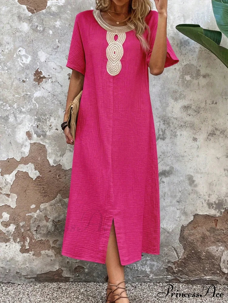 Lace Split Hem Tunic Dress