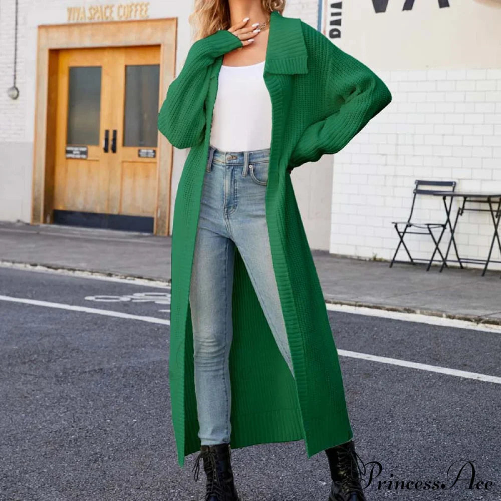 Long Colour Solid Cardigan