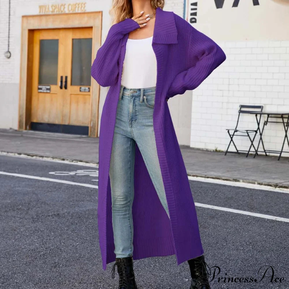 Long Colour Solid Cardigan